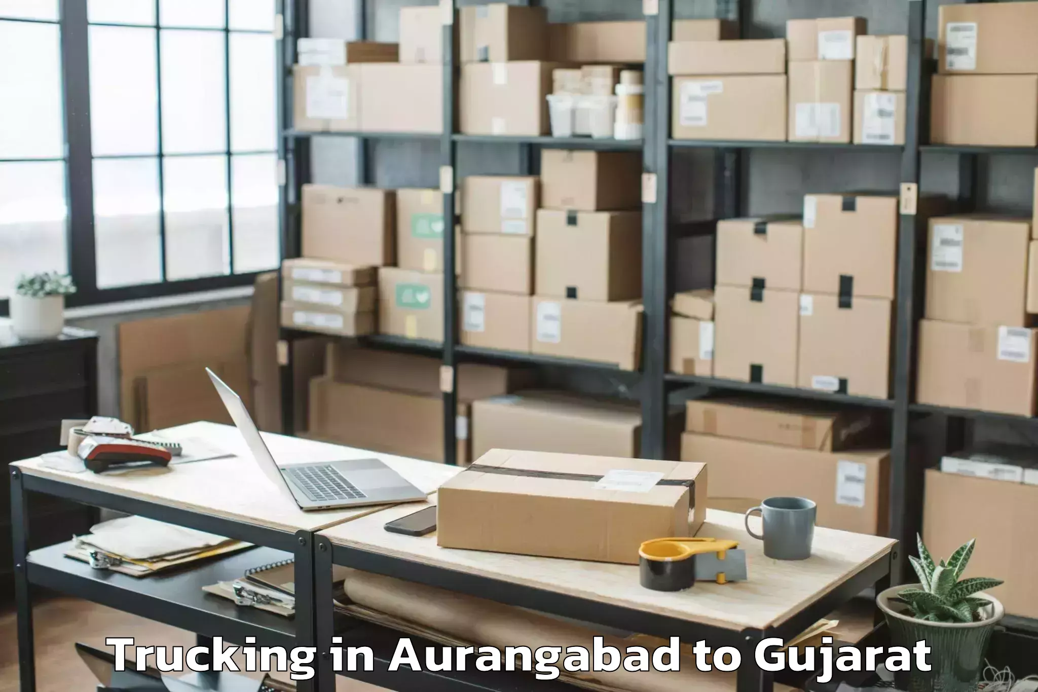 Book Aurangabad to Shehera Trucking Online